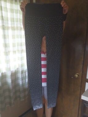 Zac & Rachel Black Leggings with White Star Gradient
